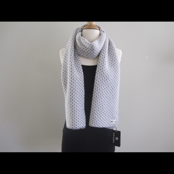 Chanel Mens Womens Cashmere Logo Embroidered Shawl - Picture 2 of 8